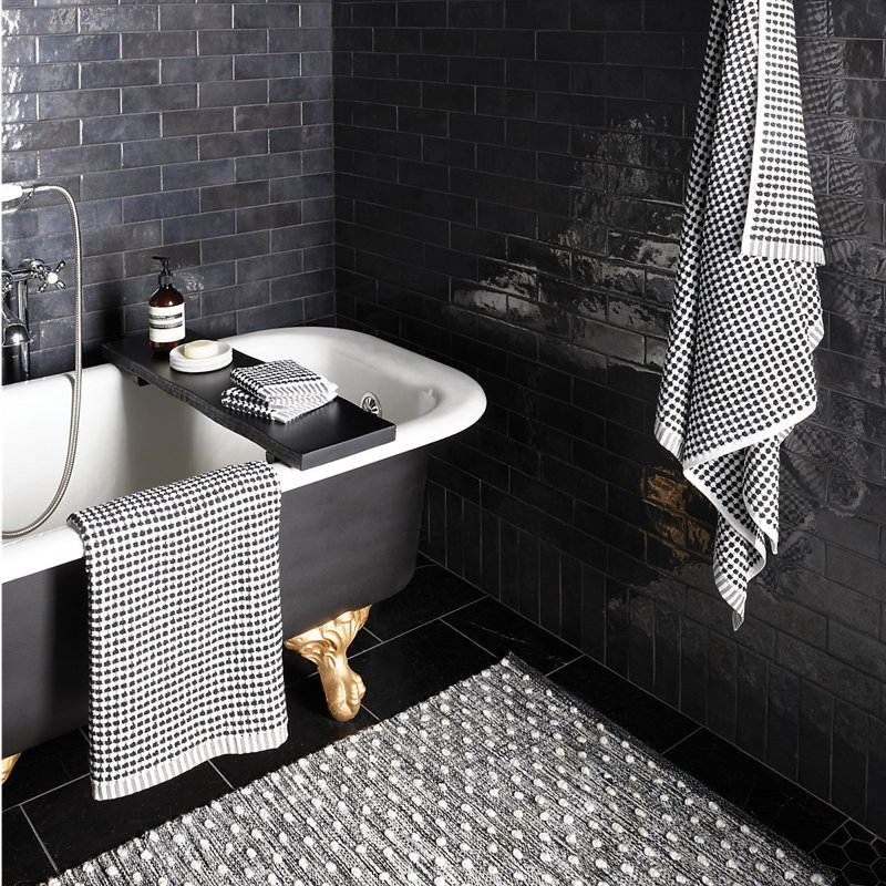 Ceylon Bath Sheet, Black