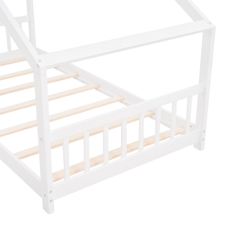 Lit simple en bois, blanc, Simple, Blanc