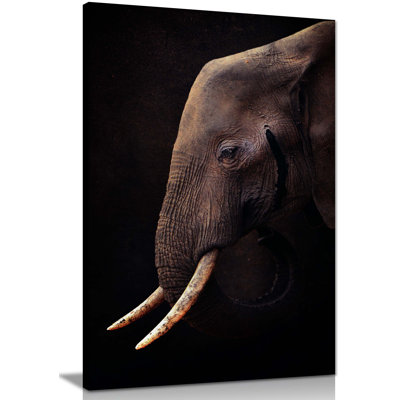 Old Elephant With Sad Eyes - Wrapped Canvas Print
