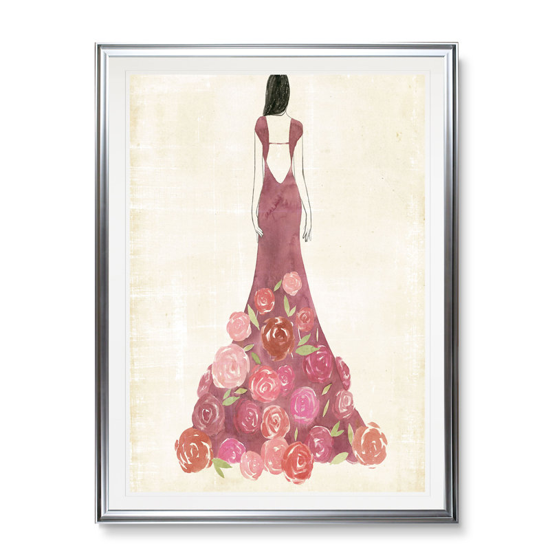 « guirlande gown i », reproduction, H 24 po x l 20 po x P 1,5 po, Cadre argenté