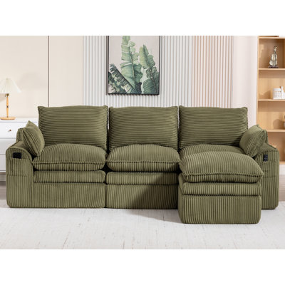 104'' Reversible Upholstered L-Shape Sectional Sofa