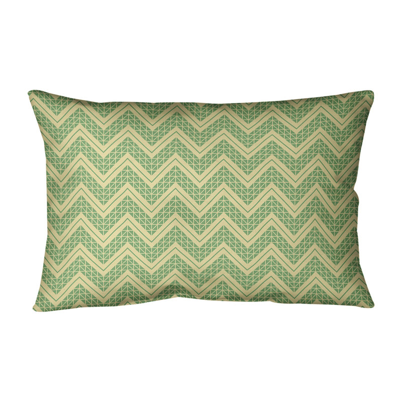 Rhonda Cheval Chevron Linen Reversible Throw Pillow, Polyester/Polyfill, Yellow/Green