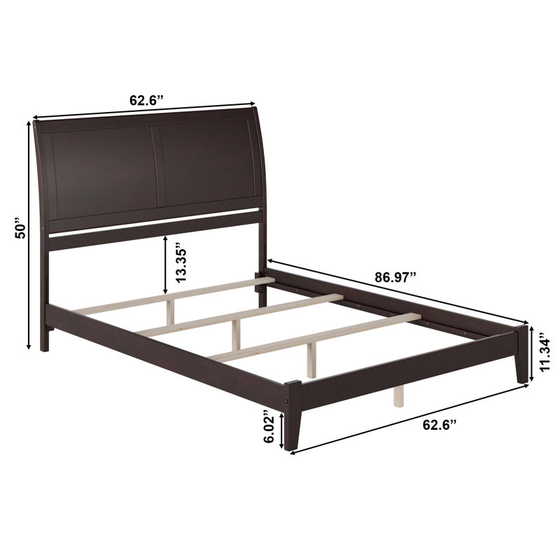 Nystead Solid Wood Foundation Bed , Queen, Espresso