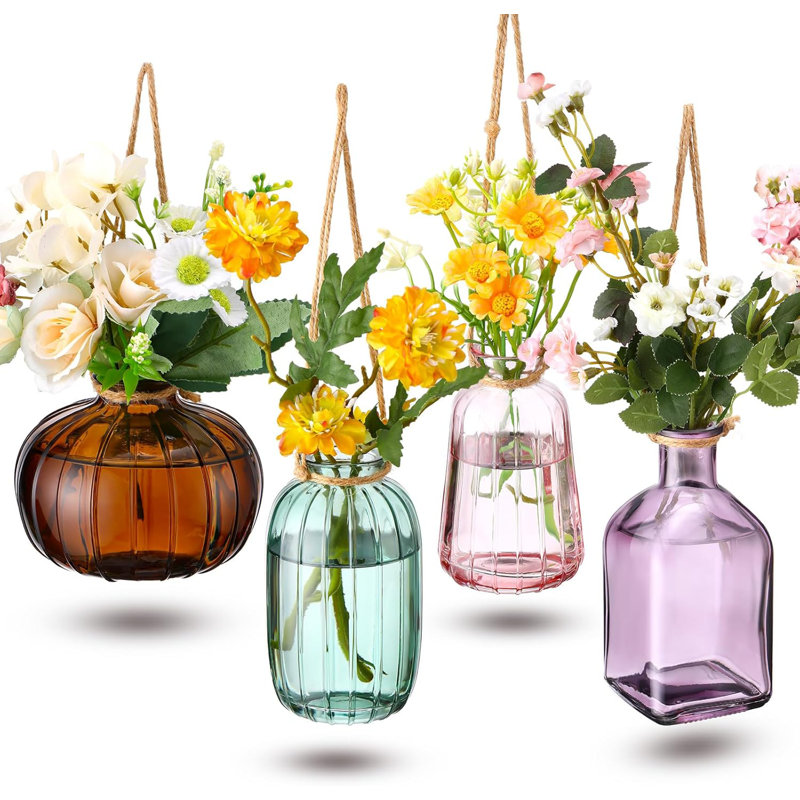 Vases suspendus en verre coloré Pcs