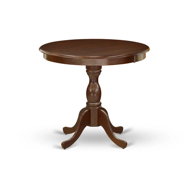 3 Piece Dining Room Set Contains 1 Modern Dining Table and 2 Mahogany Dining Chairs with Slatted Back - Mahogany Finish