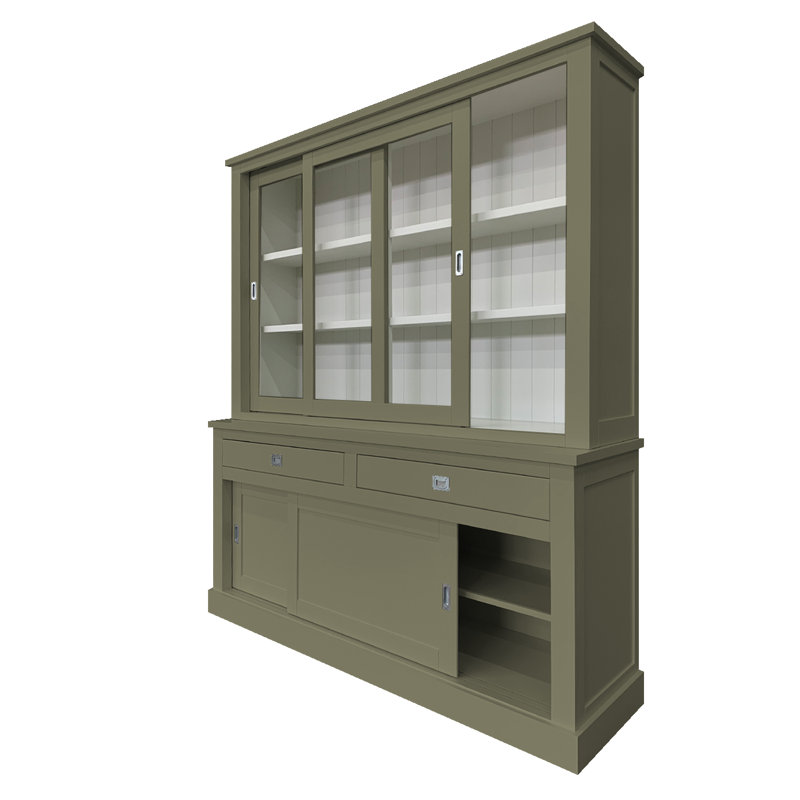 Antione Display Cabinet, Olive Grey