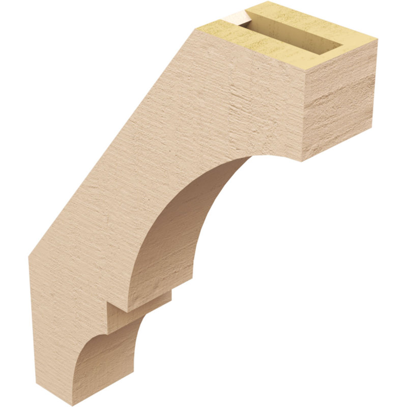 Attelle de genou Balboa en faux bois de cèdre brut Timberthane, l 3 po x P 12 po x H 16 po, brun clair apprêté