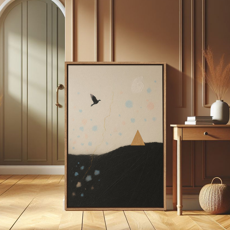 Art mural encadré, rétro, antique, classique pour chambre à coucher , H 36 po x l 24 po, Naturel