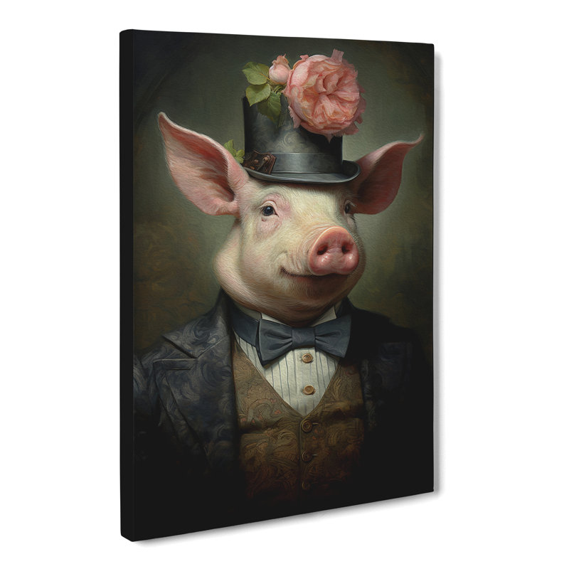 Pig Victorian - No Frame Print, 76cm H x 50cm W x 3cm D