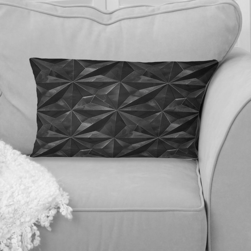 Coussin lombaire noir Midcentury Stars