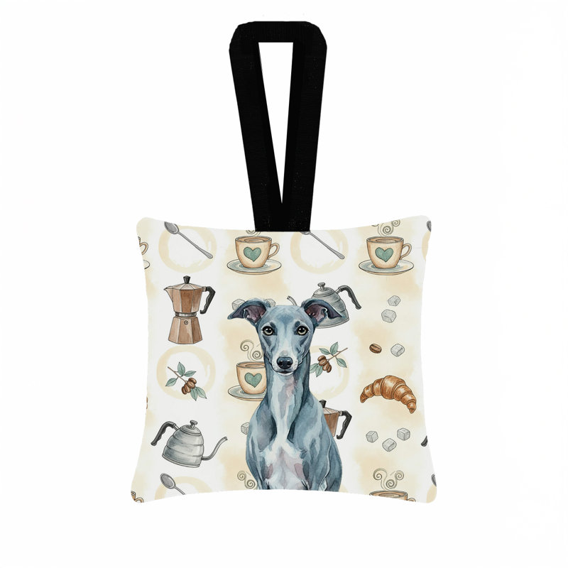 Ornement carré en tissu bleu 3,5 pi x 3,5 pi, Bleu Whippet