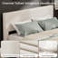 Upholstered Channel Tufted Wingback Headboard Bed Frame with Strong Wooden Slat Support-1410219969