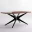 Table de salle à manger rectangulaire en bois manufacturé et solide avec pieds en métal 69,4 po l 69,4 po-1369782208