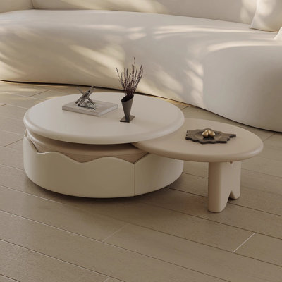 Modern simple cream style coffee table combination