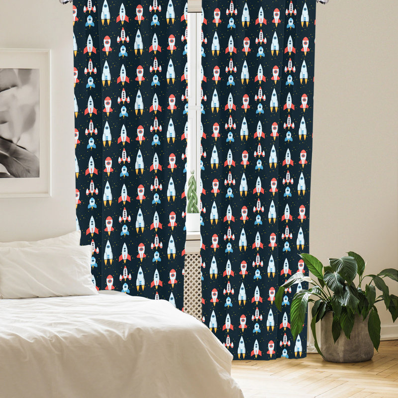 Space Semi-Sheer Rod Pocket Curtain Panels, 28" x 84"