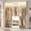 96’’ Closet System With 2 Wooden Drawers And Adjustable Shoes Rack(Adjustable Width)-30846272