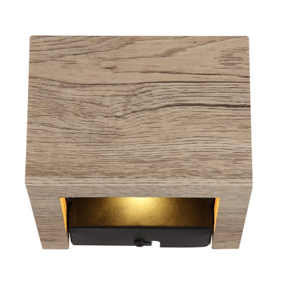 Alshareef Manufactured Wood LED Flush Mounted Sconce