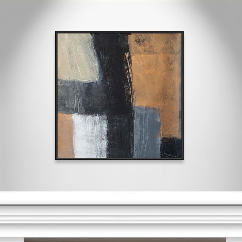 «Metallic Slate II» par Casa Fine Arts, Cadre flottant noir, H 37,5 po x l 37,5 po x P 2 po