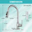 Modern High Arc Single Handle Pull-down Sprayer Kitchen Faucet With Deckplate And Supply Lines In Brushed Nickel-124911429