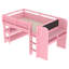 Lit mezzanine simple rose avec bureau, panneau de fibres à densité moyenne, contreplaqué de pin, support robuste, peu encombrant-168014055-168014053