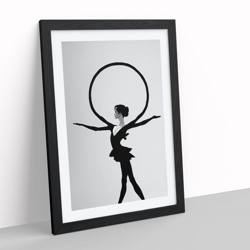 Monochrome Ballerina No.3 - Framed Print, 34cm H x 25cm W x 2cm D, Black
