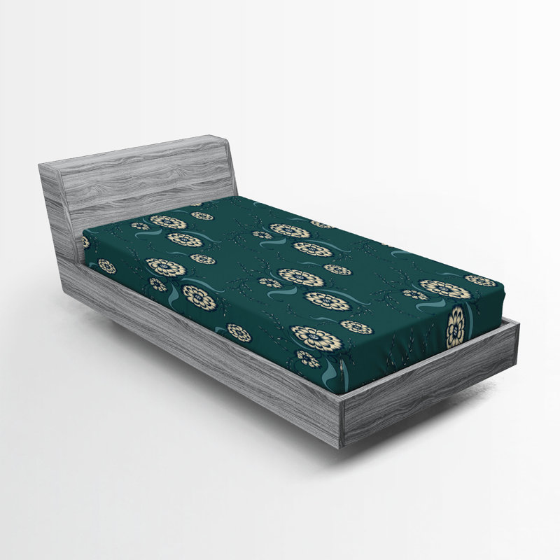 Drap-housse Ambesonne Daisy Boho Camomille, Drap-housse de taille simple