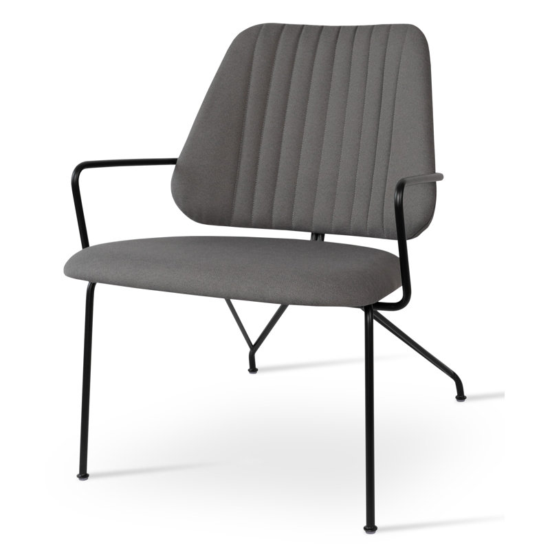Chaise d'appoint rembourrée grise St Philip