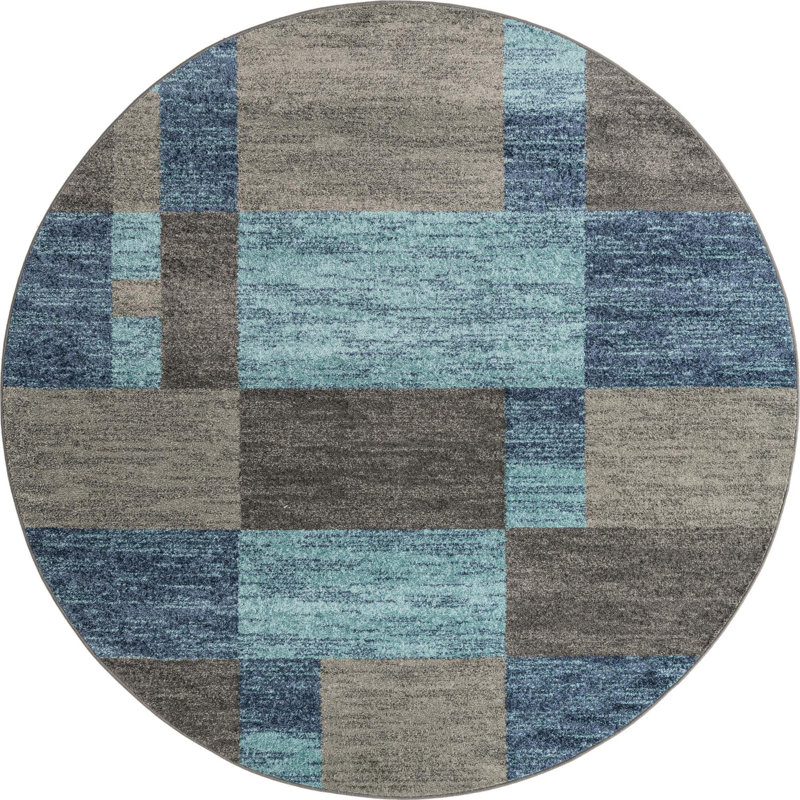Geometric Area Rug, Round 239cm