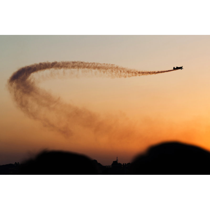 Smoke Trail Over Sky by Constantinopris - Wrapped Canvas Print, 30cm H x 46cm W