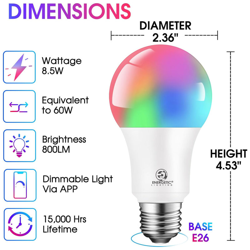 60 Watt Equivalent A19 E26/Medium (Standard) LED Smart Bulb