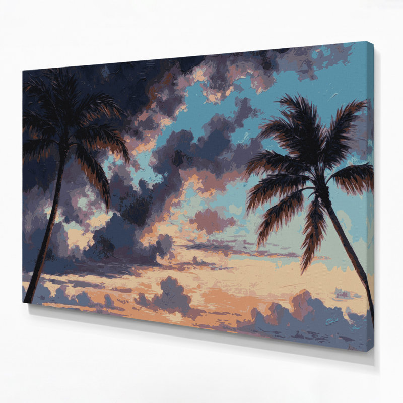 Toile hawaïenne, ciel mauve, art mural, H 11 po x l 14 po
