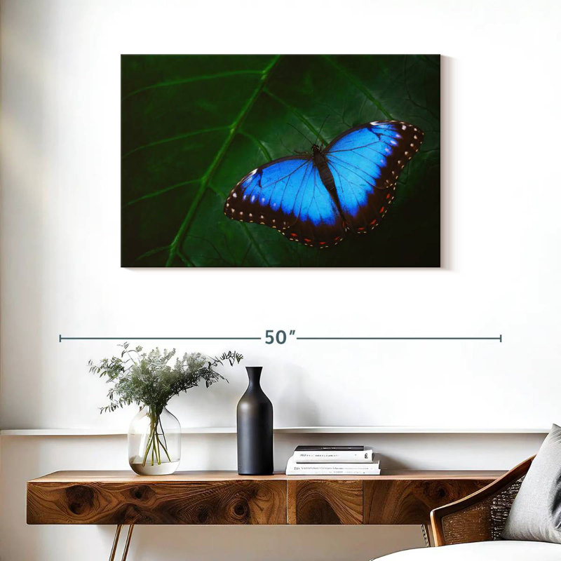 Brampt Pretty Blue Butterfly, 24" H x 36" W