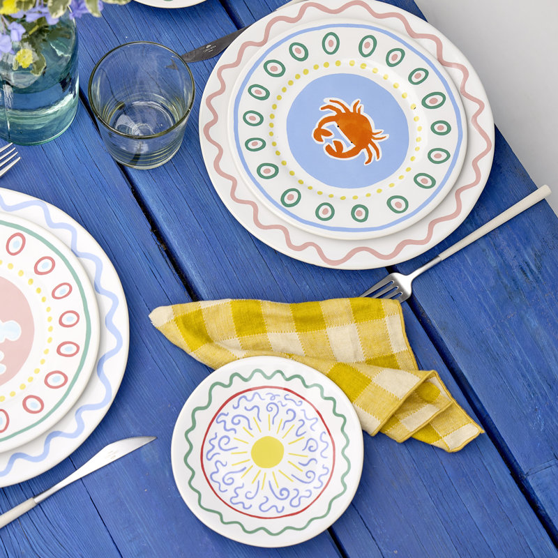 Summer Bliss Handmade Stoneware Appetizer Plate