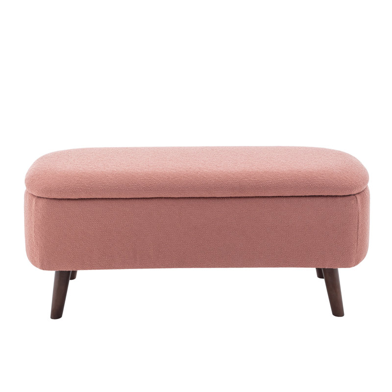 Banc de rangement en tissu Caralina, Rose