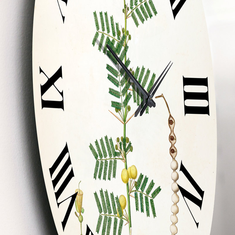 Vintage Blossoming Flower III - Farmhouse Wall Clock, Small