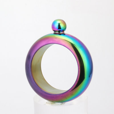 A flagon Stainless Steel Round Bracelet Flask  Portable Hidden Liquor Flask Discreet Wearable Container For Outdoor Adventures Parties  Travel