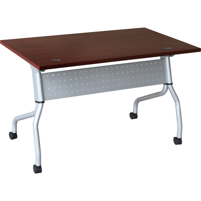 Table de formation avec roulettes, H 26,77 po x l 50 po x P 7,09 po, Acajou