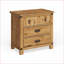 Table de chevet en orme vieilli style chalet avec prise USB / prise de courant Tiroir
