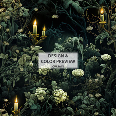 Haunted Nocturne Moody Patterns - Rideau floral - Rideau occultant floral - 1 panneau