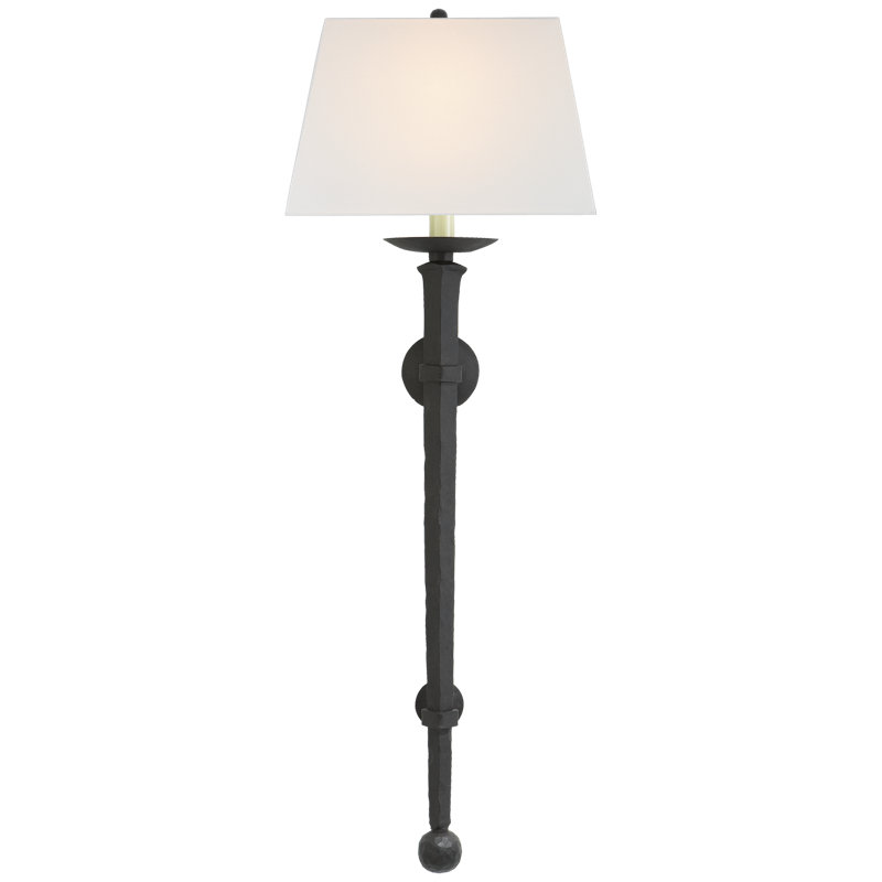 Chapman & Myers Long Iron Torch, Blackened Rust, Fabric