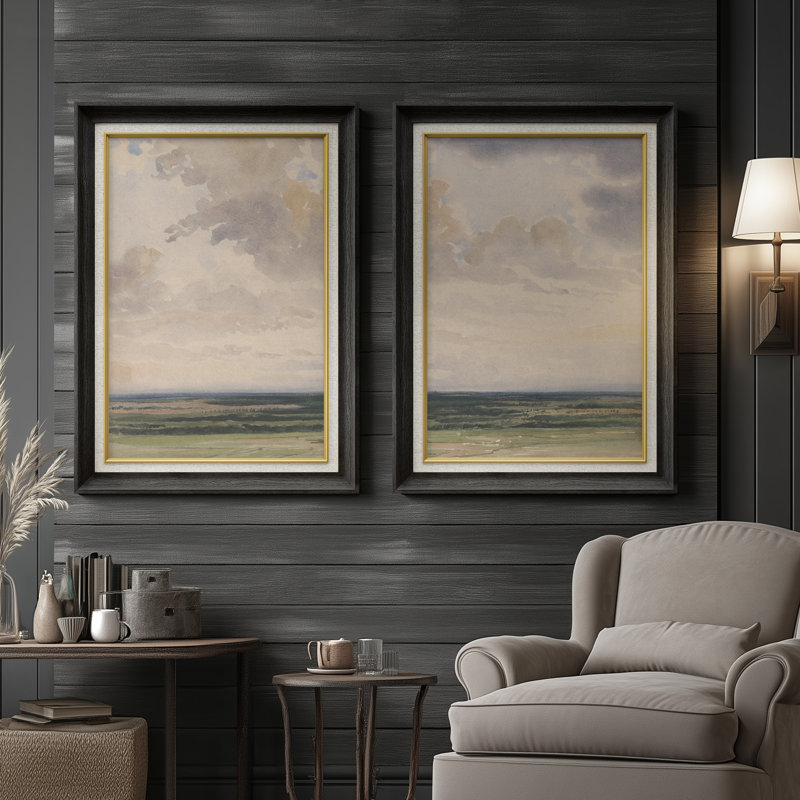 Ensemble de 2 œuvres d'art abstraites encadrées de qualité supérieure sur toile de qualité supérieure avec cadre de 26 po x 36 po