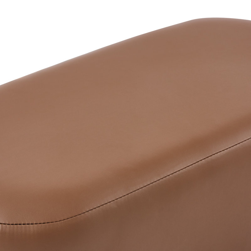 Banc en cuir Caeso avec pieds en métal, Brun