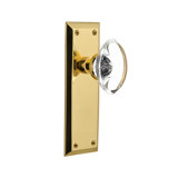 New York Plate with Oval Clear Crystal Door Knob
