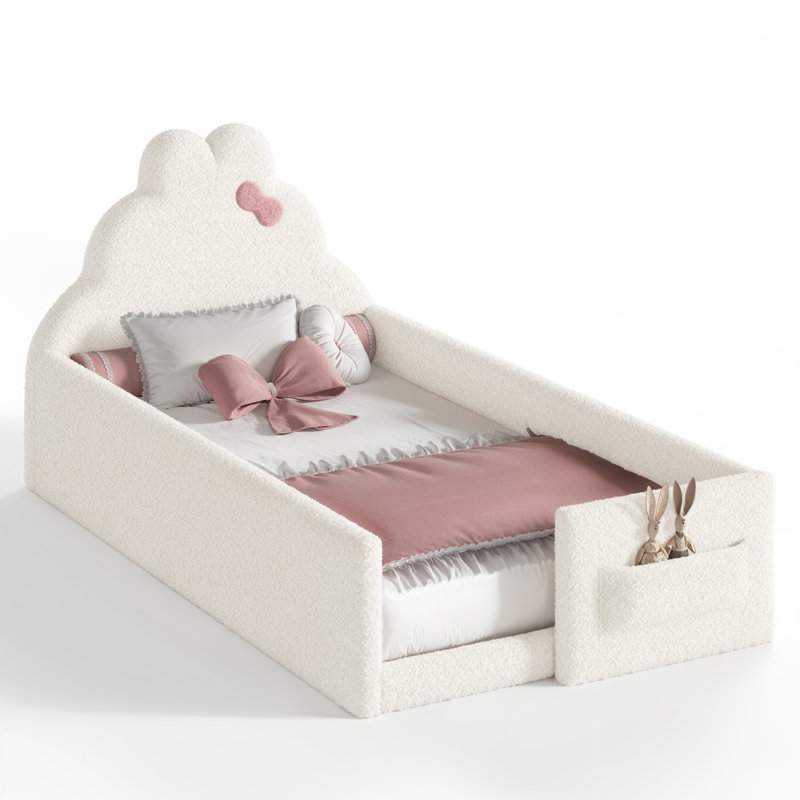 Lit pour enfant rembourré TeddyNest, Twin, Beige
