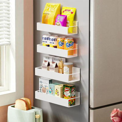 6 Pack Magnetic Spice Rack, Metal, Matte White