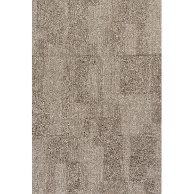  Tapis moderne en laine Flaviana, Gris, Tapis de couloir 2 pi 5 po x 8 pi