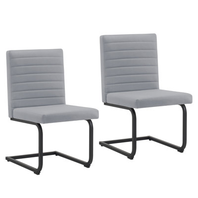 19" H Mid-Century Modern Armless High Back Side Chair Leathaire Upholstered Dining chairs