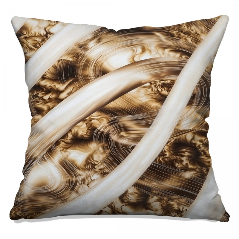 Swirls Throw Pillow, Abstract Double Sided Pillows, 16 x 16 inches