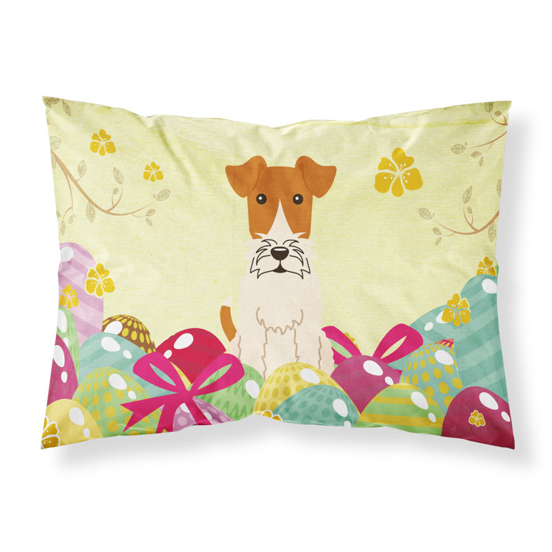 Taie d’oreiller œufs de pâques, Fox terrier à poil dur