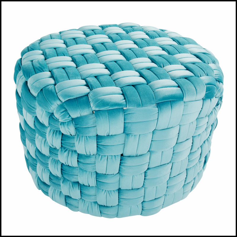 Repose-pieds rond en velours avec un design multifonctionnel pour des sièges confortables et des accents décoratifs en différentes couleurs